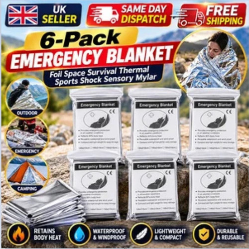 Pack emergency blanket foil - 6-pack,