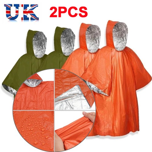 2pcs emergency survival poncho - emergency,