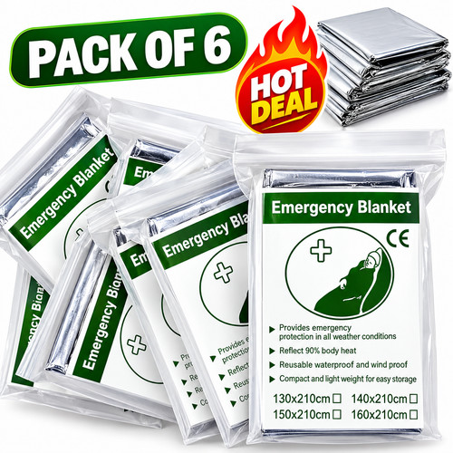 Pack emergency blanket foil - 6-pack,