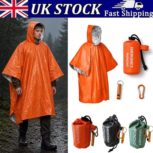 Emergency thermal rain poncho - emergency,