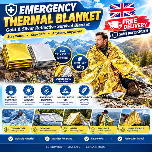 10x emergency foil blanket - emergency,